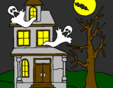 Coloring page Ghost house painted byelian