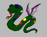 Coloring page Winged serpent painted byyani