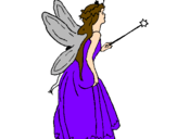 Coloring page Fairy with long hair painted byan  catica
