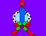 Coloring page Christmas candle III painted byJocy