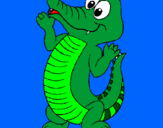 Coloring page Baby crocodile painted bylala
