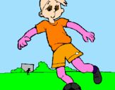 Coloring page Playing football painted bymattew .c