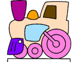 Coloring page Train painted byrace car