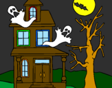 Coloring page Ghost house painted bymines