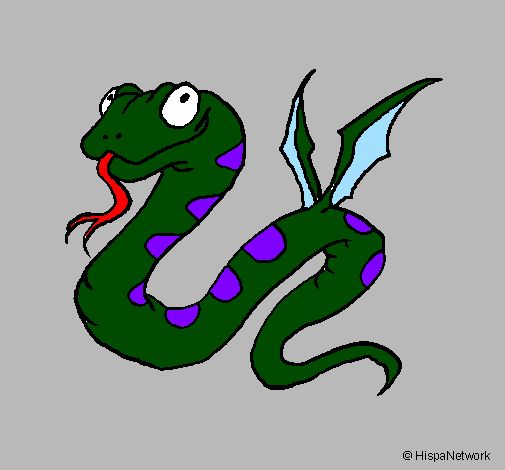 Coloring page Winged serpent painted bypurple07