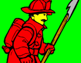 Coloring page Firefighter painted byL.J.