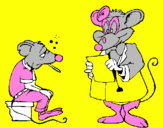 Coloring page Doctor and mouse patient painted bykjklkllklklkkklk