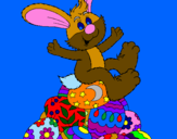 Coloring page Easter bunny painted byantonina