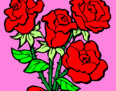Coloring page Bunch of roses painted bySandy