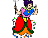 Coloring page Fairy godmother painted byvismaya