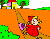 Coloring page Little red riding hood 3 painted byisabelromanmartines