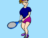 Coloring page Female tennis player painted byKaitlin