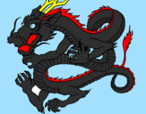 Coloring page Japanese dragon painted bychase
