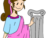 Coloring page Young Roman woman painted bySarah Salome Fechner