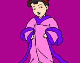 Coloring page Chinese girl painted byWXJerry