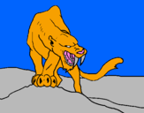 Coloring page Tiger with sharp fangs painted byrobbie