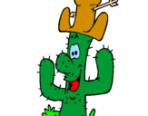 Coloring page Cactus with hat painted byprickle