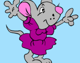 Coloring page Rat wearing dress painted bykoty