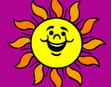 Coloring page Happy sun painted bycarol