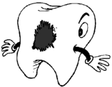 Coloring page Tooth with tooth decay painted bycota