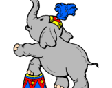 Coloring page Elephant painted byaaa