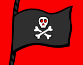 Coloring page Pirate flag painted bytommy