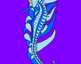 Coloring page Oriental sea horse painted bysusie