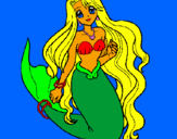 Coloring page Little mermaid painted byJENNY