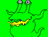 Coloring page Two-eyed monster painted byGary