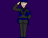 Coloring page Police officer waving painted byMIRIAM
