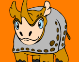 Coloring page Rhinoceros painted byGreat