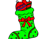 Coloring page Stocking with presents II painted byomar