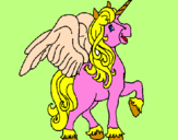 Coloring page Unicorn with wings painted bymaria jesus parra