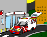 Coloring page Ambulance at the hospital painted byWyatt