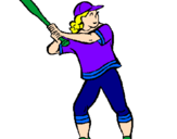 Coloring page Female batter painted bykaren2010