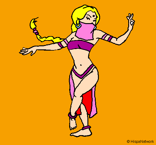 Coloring page Moorish princess dancing painted byfernanda      campos