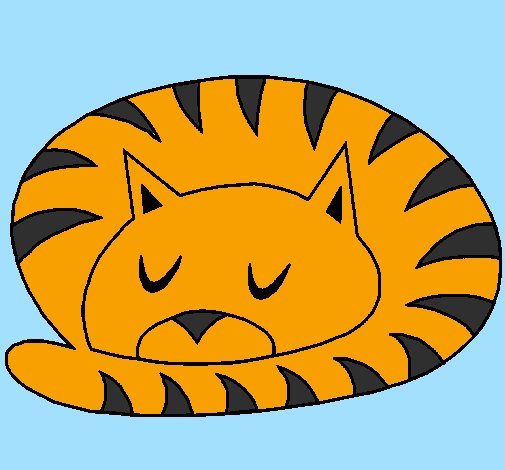 Coloring page Sleeping cat painted byCarly shay