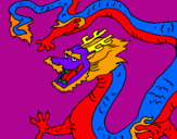 Coloring page Chinese dragon painted bytom
