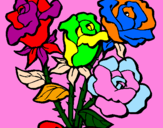 Coloring page Bunch of roses painted bylinzi