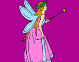 Coloring page Fairy with long hair painted byDenise