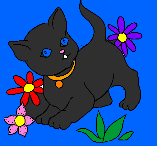 Coloring page Kitten painted bymya