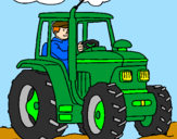 Coloring page Tractor working painted bytactta