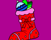 Coloring page Stocking with presents II painted byJocy