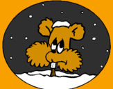 Coloring page Squirrel in snowball painted byJOSH