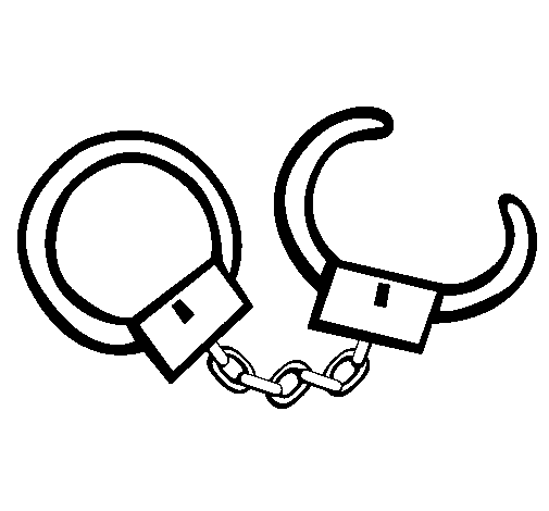 Coloring page Handcuffs painted byk