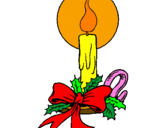 Coloring page Christmas candle painted byzara