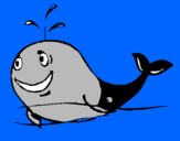 Coloring page Happy whale painted byEVELYN