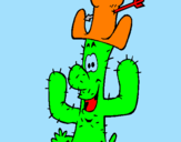 Coloring page Cactus with hat painted byDiego A