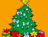 Coloring page Christmas tree painted byIKER