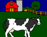 Coloring page Cow out to pasture painted byDucky The Duck